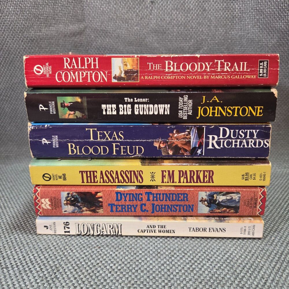 Lot of 6 Western Paperbacks - Ralph Compton, J.A. Johnstone, Dusty Richards & Mo